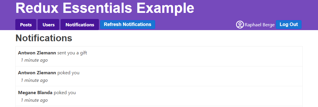 Pestaña inicial de notificaciones
