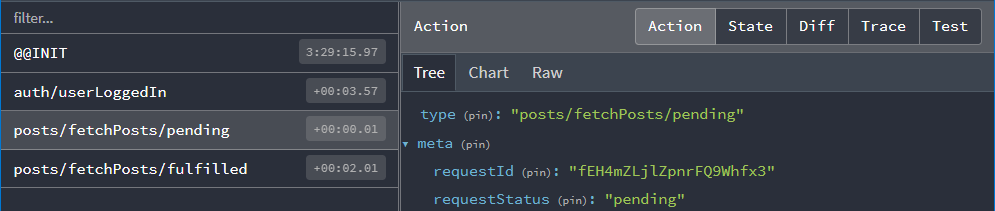 createAsyncThunk: 帖子 pending action